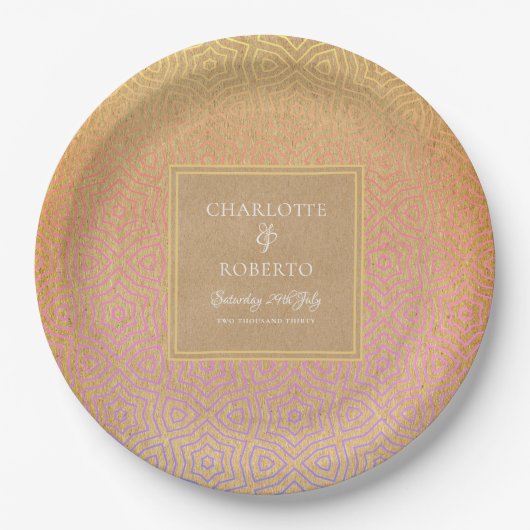 モロッコのデザートチック ウェディング ペーパープレート (正面)