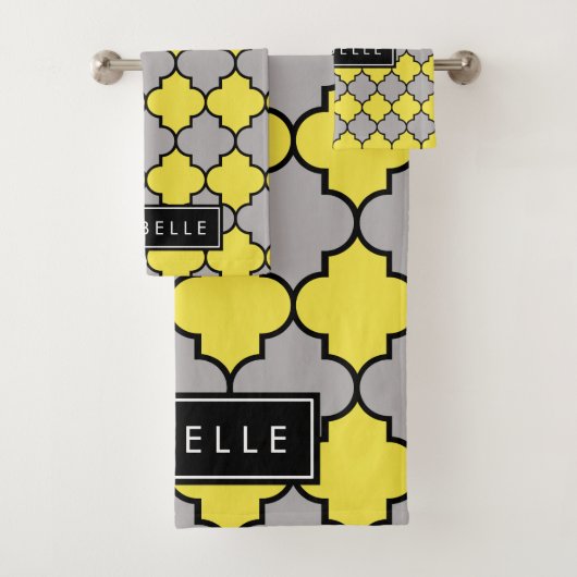モロッコのトレリス、ラトサイト、お名前 バスタオルセット (インサイチュ)