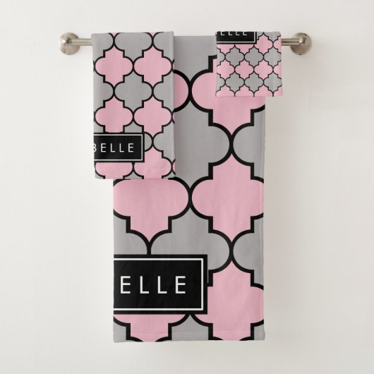 モロッコのトレリス、ラトサイト、お名前 バスタオルセット (インサイチュ)