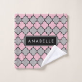 モロッコのトレリス、ラトサイト、お名前 バスタオルセット (ウォッシュタオル)