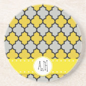 モロッコのトレリス、ラトシワーク、モノグラム コースター (正面)