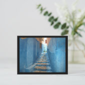 モロッコのナローブルー階段 ポストカード (スタンド正面)