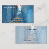 モロッコのナローブルー階段 名刺 (正面/裏面)