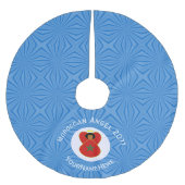 モロッコのハヌカの天使の旗 カスタマイズ可能 ブラッシュドポリエステルツリースカート (正面)