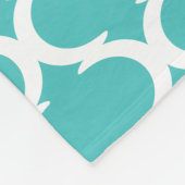 モロッコのパターン（の模様が）あるなロビン卵の青のフリースブランケット フリースブランケット (角)