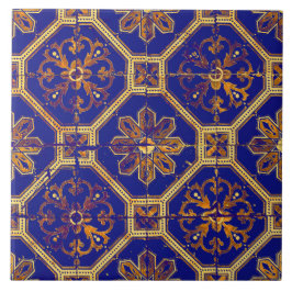 モロッコのパターン（紫とオレンジ） タイル