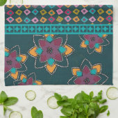 モロッコのパッチワークのデザインのふきん キッチンタオル (折り畳み)