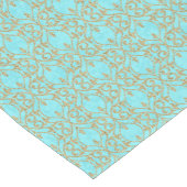 モロッコのプリントの華麗さのターコイズの水の金ゴールド ショートテーブルランナー (コーナー)