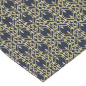 モロッコのプリントの華麗さの濃紺の金ゴールド ショートテーブルランナー (コーナー)