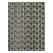 モロッコのプリントの華麗さの濃紺の金ゴールド テーブルクロス (正面)