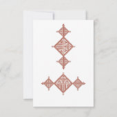 モロッコのベルベル人パターン 結婚式招待状 出欠カード (裏面)