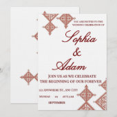 モロッコのベルベル人パターン 結婚式招待状 招待状 (正面/裏面)