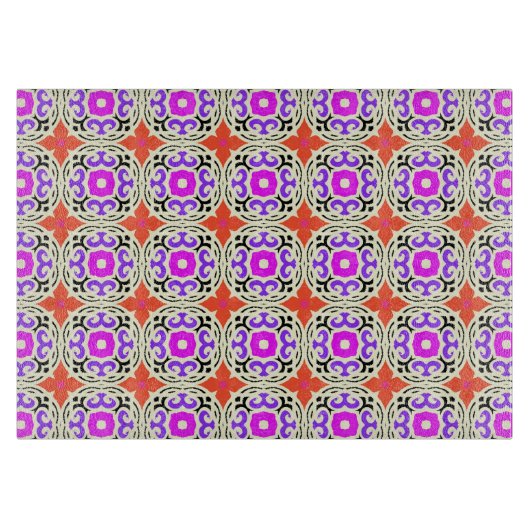 モロッコのモチフ族の民族パターン カッティングボード (正面)