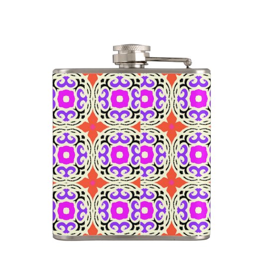 モロッコのモチフ族の民族パターン フラスク (裏面)