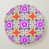 モロッコのモチーフの民族パターン ラウンドクッション (裏面)