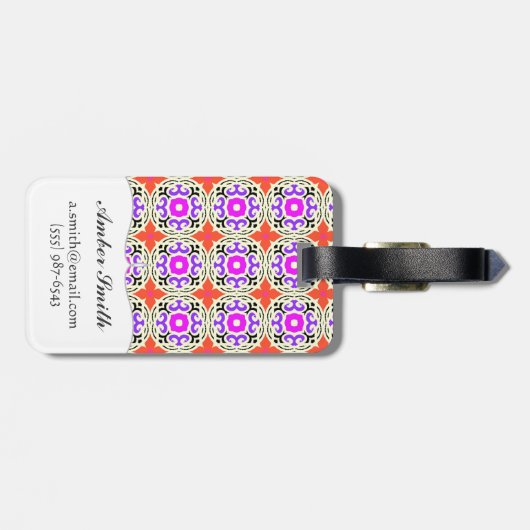 モロッコのモチーフの民族パターン ラゲッジタグ (裏面横)