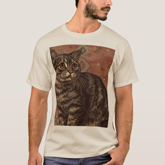 モロッコのラグとシャム猫 Tシャツ (正面)