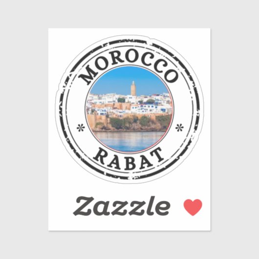 モロッコのラバットシールの丸いフラグのラップトップ シール (シート)