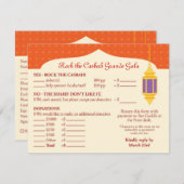 モロッコのランタンの基金調達者のお祭りRSVPカード 出欠カード (正面/裏面)