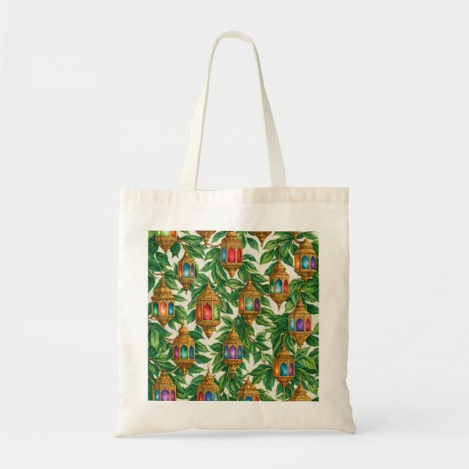モロッコのランタンの植物画 トートバッグ (正面)