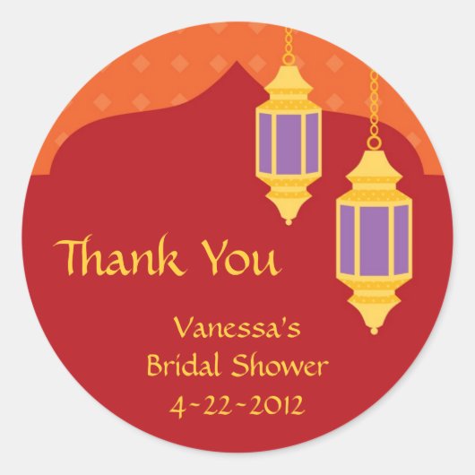 モロッコのランタンステッカー ラウンドシール (正面)