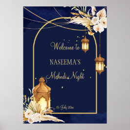 モロッコのランタン星空の夜ゴールデンアーチメーンディ ポスター