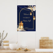 モロッコのランタン星空の夜ゴールデンアーチメーンディ ポスター (キッチン)