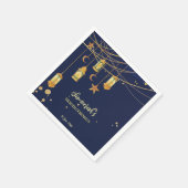 モロッコのランタン星空の夜メパーソナライズされたンディ スタンダードカクテルナプキン (角)