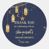 モロッコのランタン 星空のパーソナライズド ヘンナ ラウンドシール (正面)