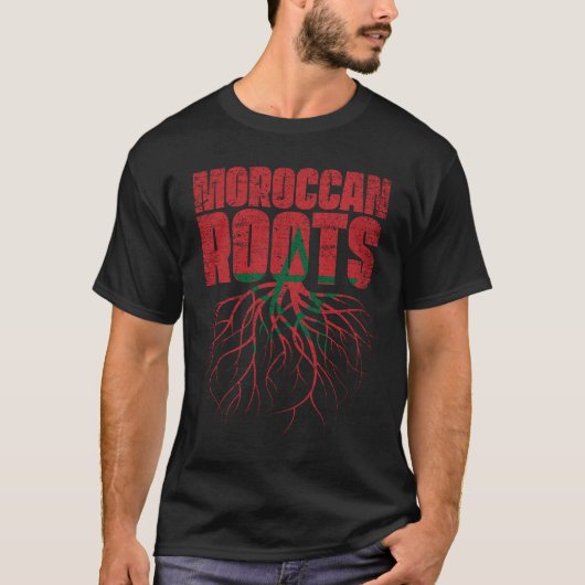モロッコのルーツモロッコ伝統国旗 Tシャツ (正面)