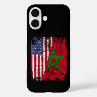 モロッコのルーツ | アメリカ国旗の半分 | モロッコ国旗 iPhone 16ケース