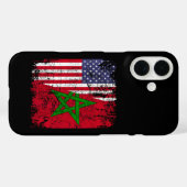 モロッコのルーツ | アメリカ国旗の半分 | モロッコ国旗 Case-Mate iPhoneケース (裏面 (横))