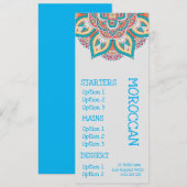 モロッコのレストランの夕食メニュー メニュー (正面/裏面)