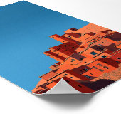 モロッコの丘の上のカスバ – ミニマルな幾何学的アート ポスター (角)