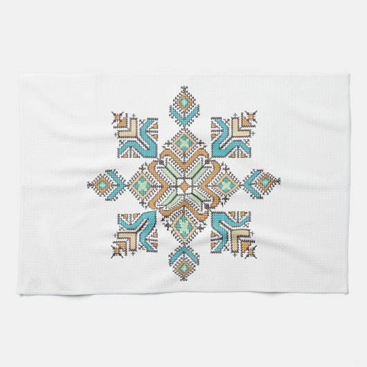 モロッコの刺繍スター キッチンタオル (横)