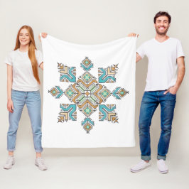 モロッコの刺繍スター フリースブランケット