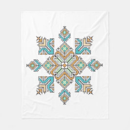 モロッコの刺繍スター フリースブランケット