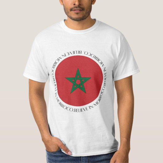 モロッコの国旗愛国的な衣類 Tシャツ (正面)