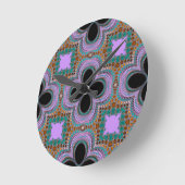 モロッコの幾何学模様 ラウンド壁時計 (傾斜)