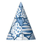 モロッコの幾何学的、水色のシームレスなパターン。 パーティーハット (裏面)