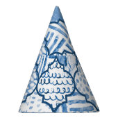 モロッコの幾何学的、水色のシームレスなパターン。 パーティーハット (右)