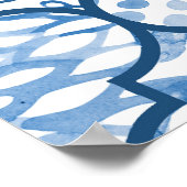 モロッコの幾何学的、水色のシームレスなパターン。 ポスター (角)