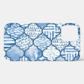 モロッコの幾何学的、水色のシームレスなパターン。 Case-Mate iPhoneケース (裏面 (横))
