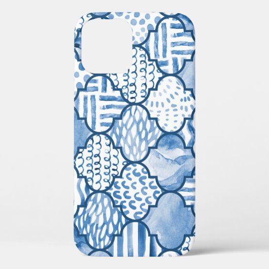 モロッコの幾何学的、水色のシームレスなパターン。 Case-Mate iPhoneケース (裏面)