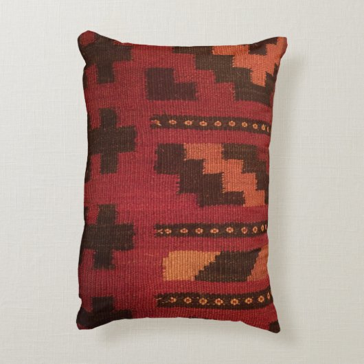 モロッコの敷物、バーガンディの調子 アクセントクッション (裏面(縦))