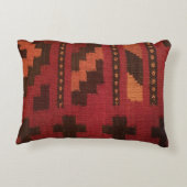 モロッコの敷物、バーガンディの調子 アクセントクッション (裏面)