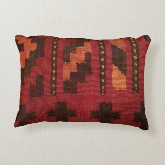 モロッコの敷物、バーガンディの調子 アクセントクッション (裏面)