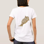 モロッコの旗と地図とテキストのTシャツ Tシャツ (裏面)