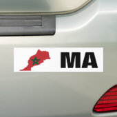 モロッコの旗の地図 バンパーステッカー (車上)