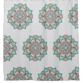 モロッコの曼荼羅カラフルの民族模様 シャワーカーテン (正面)